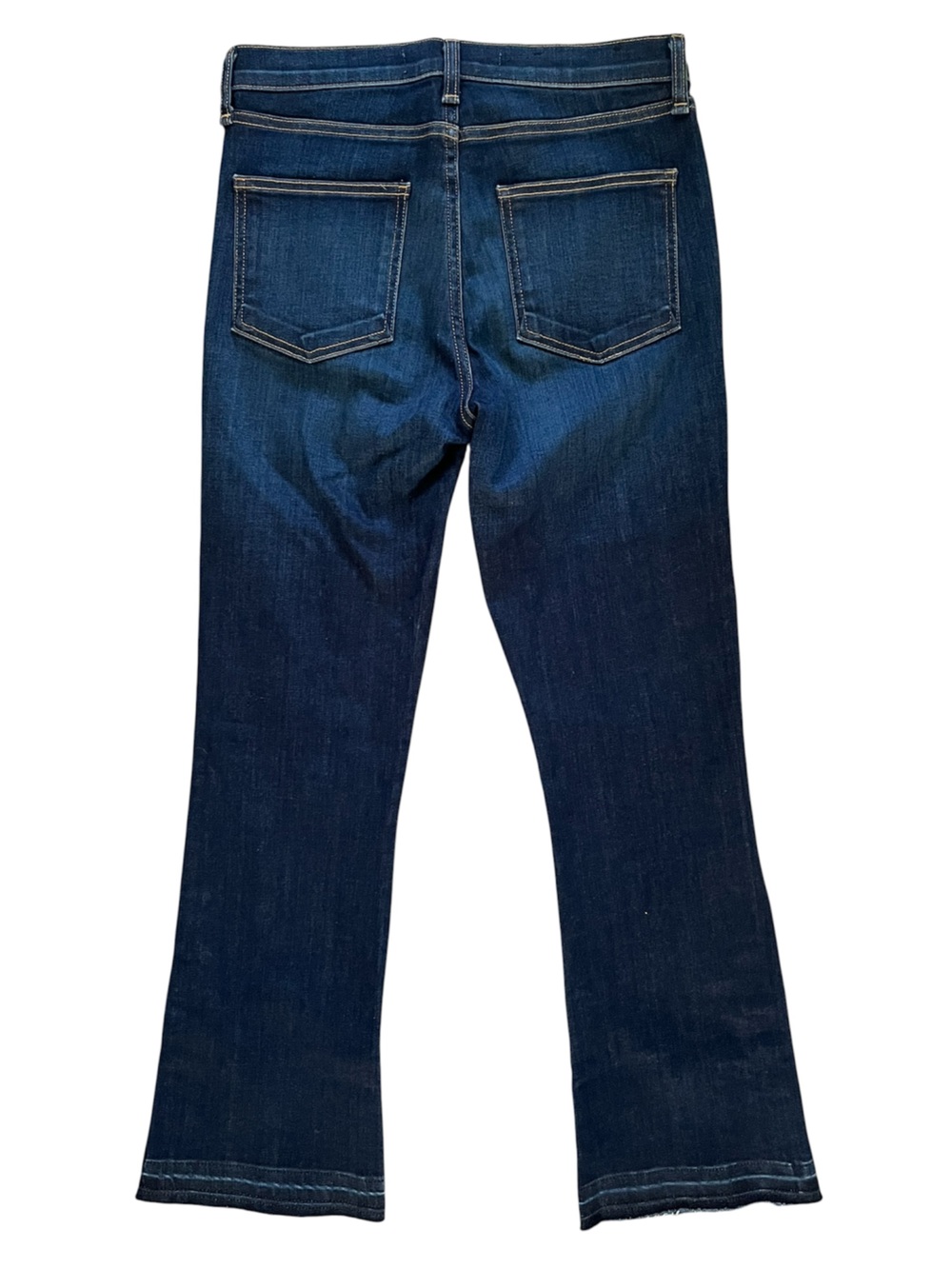 Veronica Beard Dark Blue Carolyn Cropped Boot Cut Jeans Flair High Rise - Picture 4 of 9
